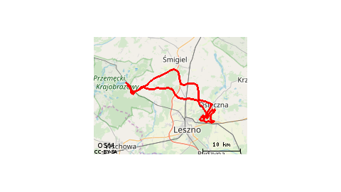 Boszkowo-Letnisko - PKP - Ujazdowo - Boszkowo-Letnisko - Włoszakowice - Bukówiec Górny - Boguszyn - Błotkowo - Smyczyna - Lipno - Goniembice - Wyciążkowo - Trzebania - Objazd Trasy Maratonu MTB - Trzebania - Osieczna - Wolkowo - Goniembice - Koronowo - Ra