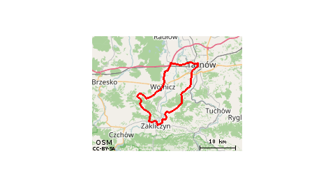 Tarnów - Lubinka - Zakliczyn - Tarnów