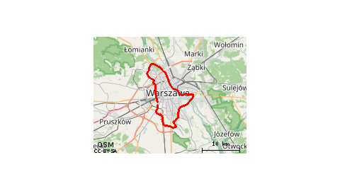 Pętla po Warszawie ścieżkami rowerowymi.