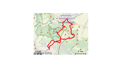 Piaskowa Góra - Podzamcze Inpost - Szczawienko - Książ - Pełcznica - Świebodzice - Lubiechów - Szczawienko - Podzamcze - Piaskowa Góra 