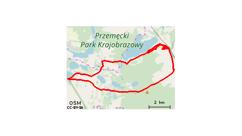 Boszkowo-Letnisko - Ujazdowo - Boszkowo-Letnisko - Las - Włoszakowice - Zaborówiec - Brenno - Miastko - Górsko - Dominice - Boszkowo-Letnisko - Ujazdowo 