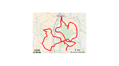 eMTiBi po szosie on GPSies.com