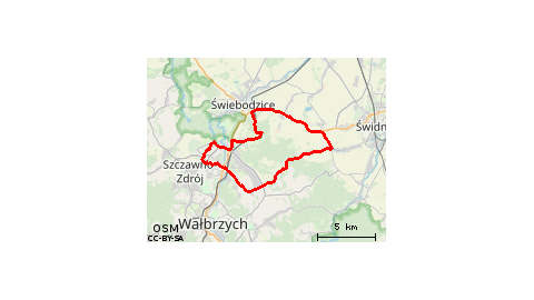 Piaskowa Góra - Poniatów - Pogorzała - Witoszów Górny - Witoszów Dolny - Komorów - Mokrzeszów - Świebodzice - Lubiechów - Szczawienko - Podzamcze Inpost - Piaskowa Góra 