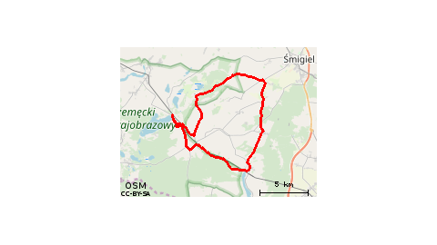 Boszkowo-Letnisko - PKP - Ujazdowo - Boszkowo-Letnisko - Włoszakowice - Adamowo - Krzycko Wielkie - Boguszyn - Bronikowo - Morownica - Sikorzyn - Biskupice - Charbielin - Dłużyna - Włoszakowice - Grotniki - Boszkowo-Letnisko - Ujazdowo 