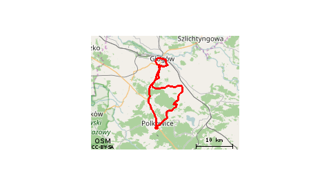Głogów - Jerzmanowa - Knurów Mały - Grębocice - Wilczyn - Świnino - Będzin - Żuków - Guzice - Trzebcz - Polkowice - Jaczów - Ruszowice - Głogów