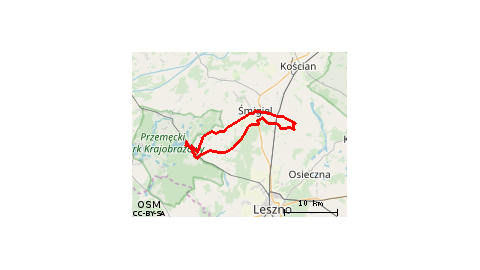 Boszkowo-Letnisko - PKP - Ujazdowo - Włoszakowice - Bukówiec Górny - Boguszyn - Podśmigiel - Nietążkowo - Robaczyn - Stare Bojanowo - Olszewo - Spławie - Żydowo - Stare Bojanowo - Bruszczewo - Koszanowo - Śmigiel - Morownica - Nowe Szczepankowo - Stare Sz