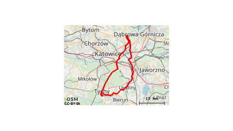 Tychy - Mysłowice - Sosnowiec - Będzin - Katowice - Tychy