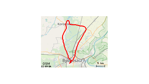 Tama na zalewie koronowskim 69.9 km