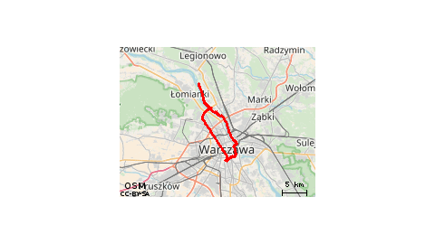 Wzdłóż Wisły na Północ z Pól Mokotowskich 