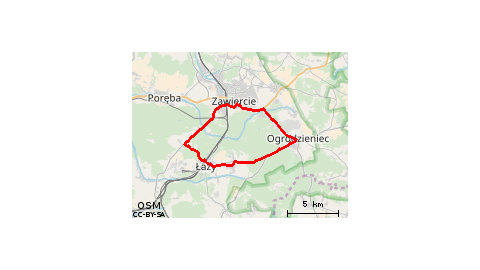 Zawiercie, Turza, Ciagowice, Lazy, Rokitno, Ogrodzieniec, Zawiercie