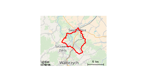 Piaskowa Góra - Poniatów - Jeziorko Daisy - Lubiechów - Świebodzice - Pełcznica - Podzamcze - Piaskowa Góra 