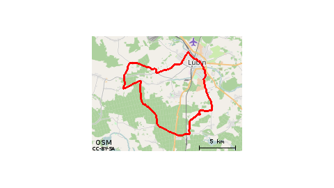 Z Lubina przez Brunów, Ogrodzisko, Gorzycę, Raszówkę i Pieszków do Lubina