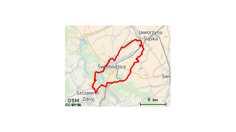Piaskowa Góra - Podzamcze - Pełcznica - Świebodzice - Nowy Jaworów - Milikowice - Mokrzeszów - Lubiechów - Szczawienko - Podzamcze - Piaskowa Góra 