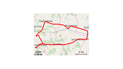 Łatwa Trasa Zachodnia Część Gminy Słaboszów