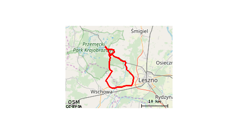 Boszkowo-Letnisko - PKP - Ujazdowo - Boszkowo-Letnisko - Grotniki - Bukówiec Górny - Włoszakowice - Adamowo - Krzycko Wielkie - Krzycko Małe - Gołanice - Święciechowa - Lasocice - Długie Stare - Długie Nowe - Dębowa Łęka - Osowa Sień - Zbarzewo - Krzyżowi