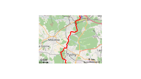 Objazd centrum Tychów w drodze do Wisły