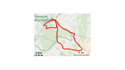 Boszkowo-Letnisko - Jezioro Dominickie - Ujazdowo - Włoszakowice - Sayur - Jezioro Krzywce - Dominice - Boszkowo-Letnisko - Włoszakowice - Krzyżowiec - Zbarzewo - Niechłód - Piotrowice - Święciechowa - Gołanice - Krzycko Małe - Krzycko Wielkie - Włoszakow