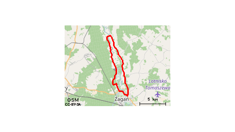 Trasa szosowo - szutrowa. 