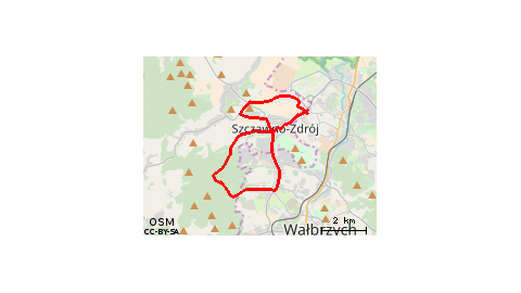 Piaskowa Góra - Szczawno Zdrój - Masyw Chełmca - Biały Kamień - Szczawno Zdrój - Piaskowa Góra 