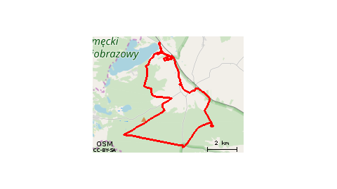 Boszkowo-Letnisko - PKP - Ujazdowo - Włoszakowice - Koczury - Krzyżowiec - Lasy Włoszakowickie - Włoszakowice - Lasy Ujazdowo - Boszkowo-Letnisko - PKP - Ujazdowo 