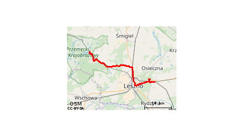 Boszkowo-Letnisko - PKP - Ujazdowo - Włoszakowice - Adamowo - Krzycko Wielkie - Pasieka Mórkowo - Mórkowo - Klonówiec - Karolewko - Leszno - Kąkolewo 