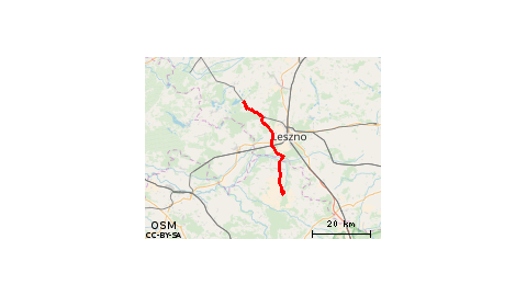 Boszkowo-Letnisko - Włoszakowice - Krzycko Wielkie - Gołanice - Święciechowa - Lasocice - Henrykowo - Laskowa - Glinka - Sławęcice - Góra 