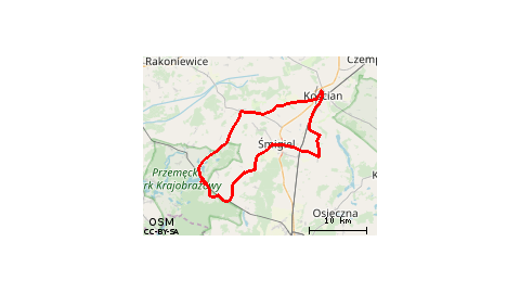 Boszkowo-Letnisko - PKP - Ujazdowo - Włoszakowice - Adamowo - Bukówiec Górny - Machcin - Bronikowo - Morownica - Śmigiel - Koszanowo - Bruszczewo - Stare Bojanowo - Żydowo - Spławie - Parsko - Przysieka Stara Pierwsza - Przesieka Stara Druga - Widziszewo 