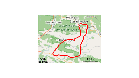 przez Góry Świętokrzyskie