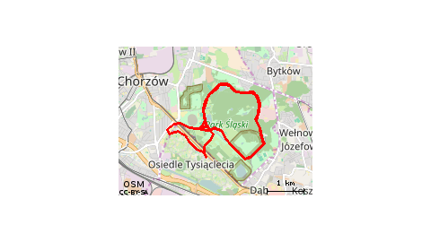 Duża pętla rowerowa w Parku Śląskim