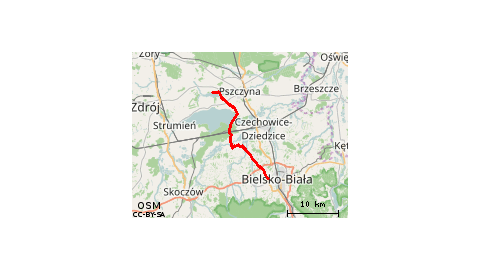 Bielsko-Biała - jezioro Łąka (przejazd przez dwie zapory)