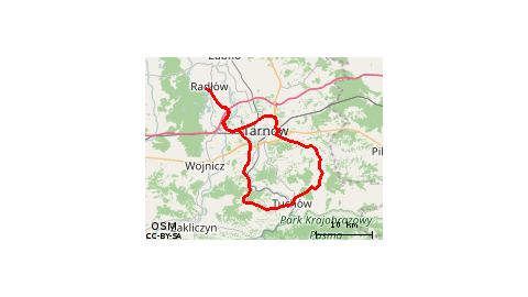 Radłów-Tuchów-Skrzyszów-Tarnów-Radłów