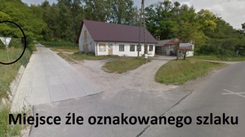 Źle oznakowany szlak czerwony 