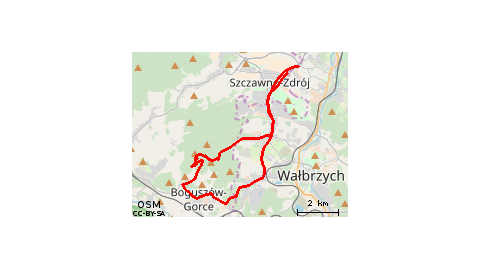 Wałbrzych - Szczawno Zdrój - Biały Kamień - Chełmiec - Boguszów Gorce - Sobięcin - Biały Kamień - Szczawno Zdrój - Wałbrzych 