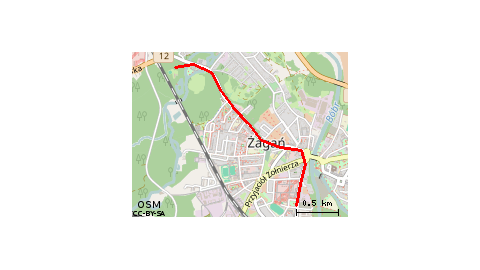 na wysepkę koło Klubu Garnizonowego