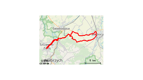 Piaskowa Góra - Szczawno Zdrój - Piaskowa Góra - Podzamcze - Szczawienko - Lubiechów - Mokrzeszów - Witoszów Górny - Witoszów Dolny - Świdnica - Słotwina - Komorów - Mokrzeszów - Lubiechów - Szczawienko - Podzamcze - Piaskowa Góra 