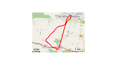 na południe od Strzelec Opolskich