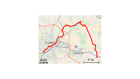 trasa przez gm. Wólka 4 - Podzamcze-Mełgiew-Janowice-Pliszczyn-Lublin