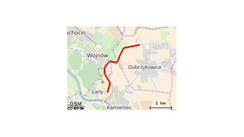 Most - Skrzyżowanie przez pola