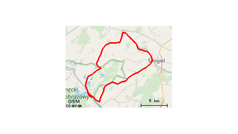 Boszkowo-Letnisko - PKP - Ujazdowo - Boszkowo-Letnisko - Boszkowo - Bucz - Sączkowo - Kluczewo - Borek - Celinki - Wilkowo Polskie - Żegrówko - Żegrowo - Nowa Wieś - Śmigiel - Morownica - Stare Szczepankowo - Nowe Szczepankowo - Skarżyń - Dłużyna - Włosza