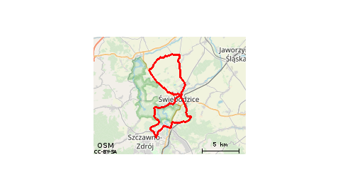 Piaskowa Góra - Podzamcze - KPK - Pełcznica - Świebodzice - Gazela Gajda - Jaskulin - Siodłkowice - Szymanów - Modlęcin - Olszany - Świebodzice - Lubiechów - Szczawienko - Podzamcze - Piaskowa Góra 