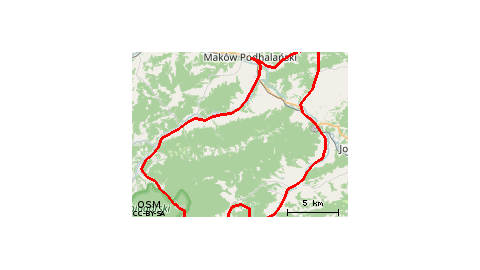 wzdłuż Beskidu Żywieckiego