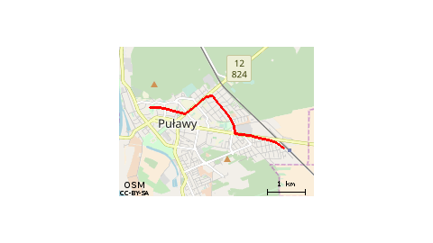 Puławy Trasa Rowerowa PKP Towarowy - Os. Leśna