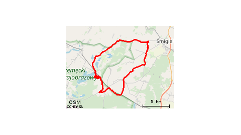 Boszkowo-Letnisko - PKP - Ujazdowo - Boszkowo-Letnisko - Włoszakowice - Adamowo - Bukówiec Górny - Machcin - Bronikowo - Morownica - Poladowo - Barchlin - Bucz - Bucz Dębina - Boszkowo - Boszkowo-Letnisko - Ujazdowo 