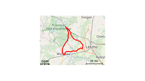 Boszkowo-Letnisko - PKP - Ujazdowo - Boszkowo-Letnisko - Włoszakowice - Krzyżowiec - Daćbogi - Osowa Sień - Nowe Ogrody - Wschowa - Dębowa Łęka - Długie Nowe - Długie Stare - Ogrody - Lasocice - Święciechowa - Gołanice - Jezierzyce Kościelne - Koczury - W