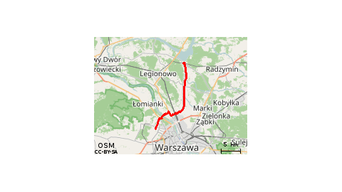 Warszawa-Zalew Zegrzyński wzdłóż kanału